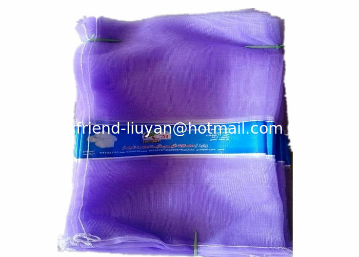 Printed Label Woven Mesh Bags For Packing Garlic Ginger Sacks